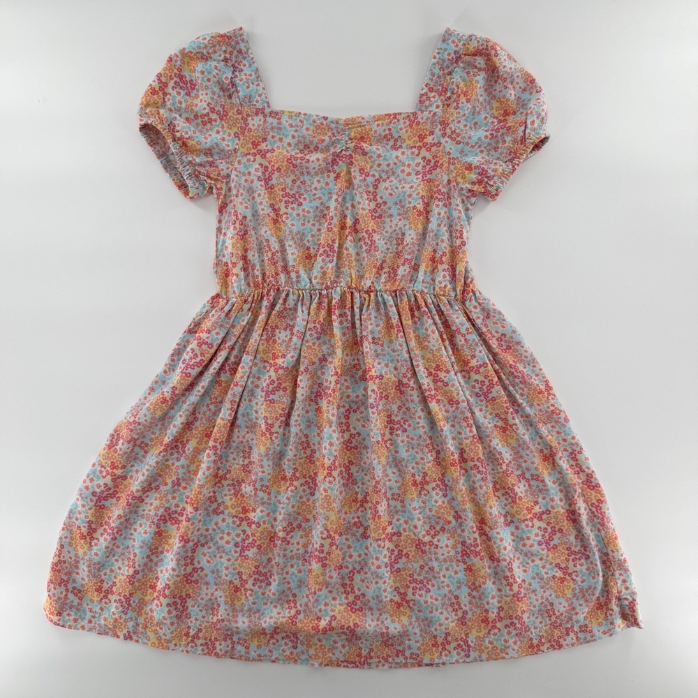 Roxy Ditsy Floral Y2K Babydoll Dress Prairie Sweetheart Cottage Puff Sleeve M